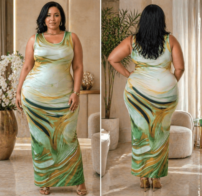 Robe longue verte
