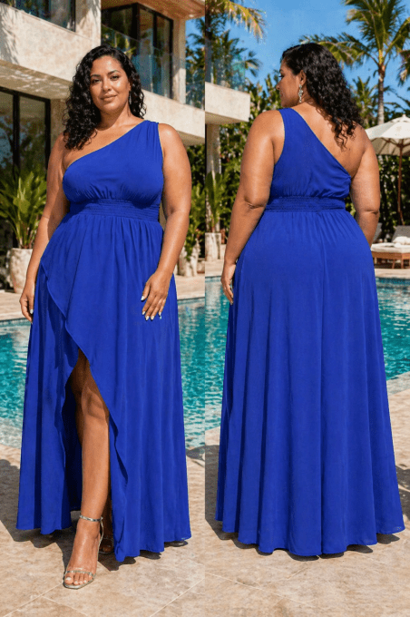 Robe longue bleu 