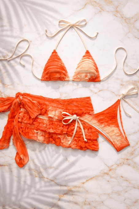 ENSEMBLE MAILLOT DE BAIN FLAMME CORAIL
