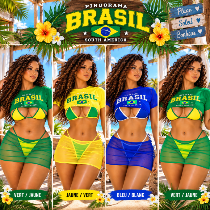Maillot ensemble jupe Brazil 